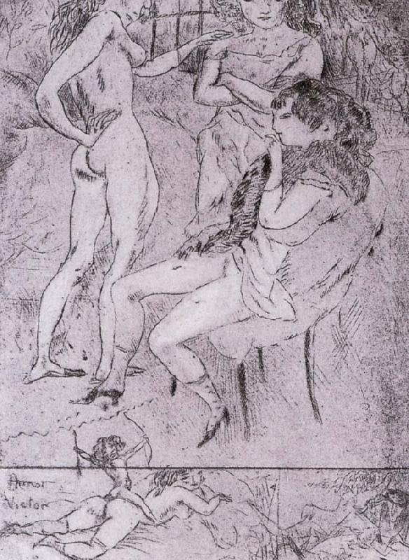 Jules Pascin Cupiter and three woman